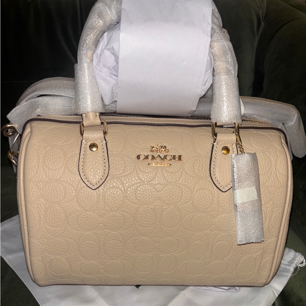 Brand New Coach Rowan Satchel Bag In Signature Leather - Picture 2 of 16